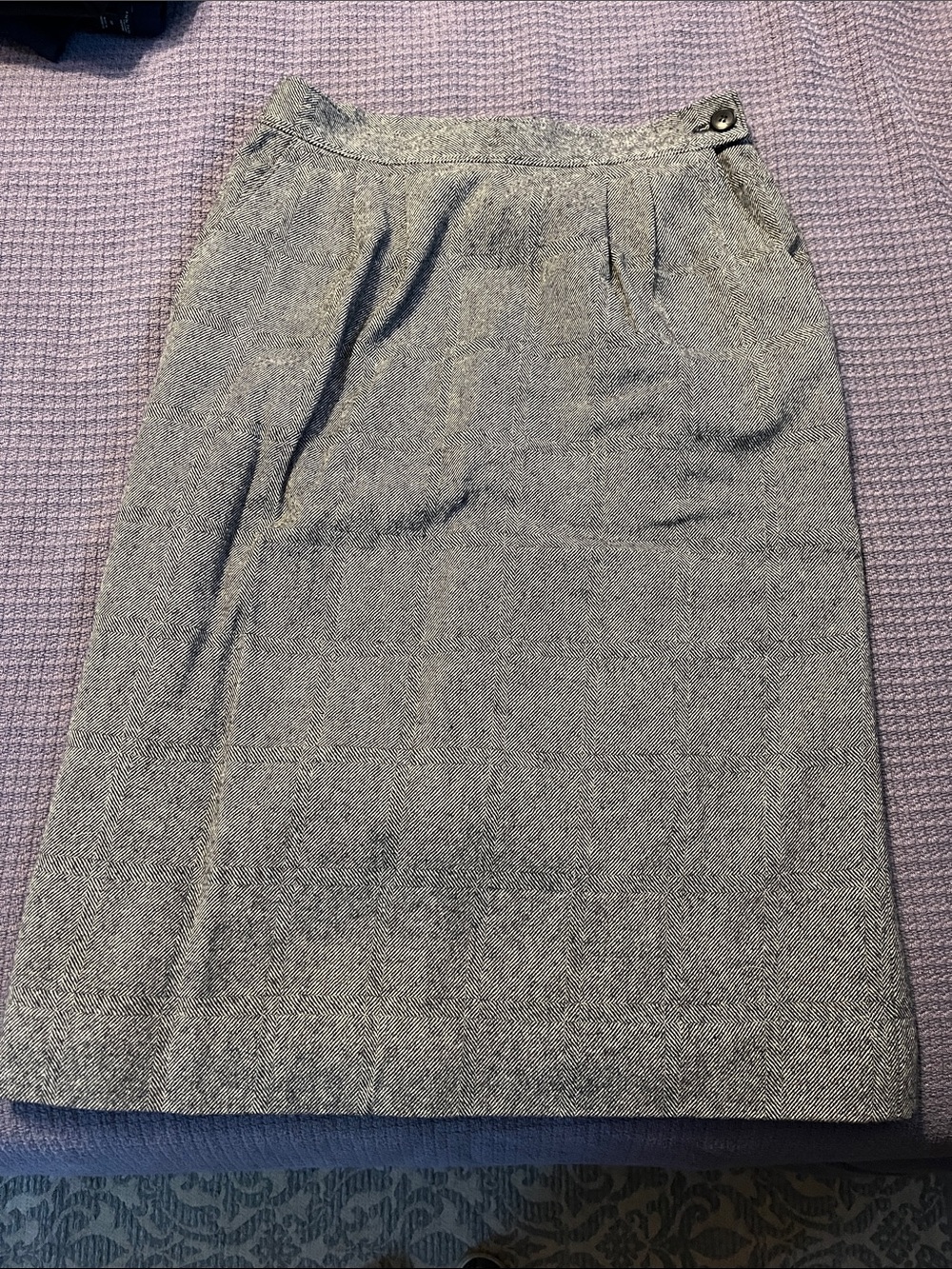 Pendleton Gray Herringbone Pencil Skirt